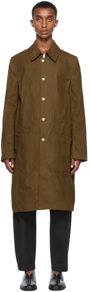 3MAN Khaki Slim Snap Trench Coat