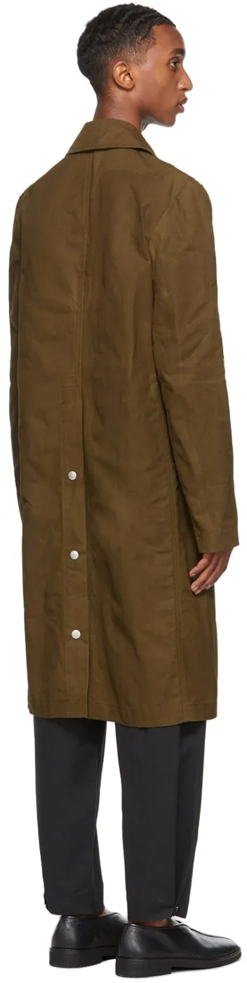 3MAN Khaki Slim Snap Trench Coat