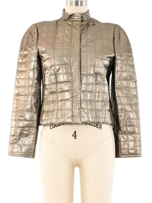 Adele Simpson Metallic Quilted Crop Jacket