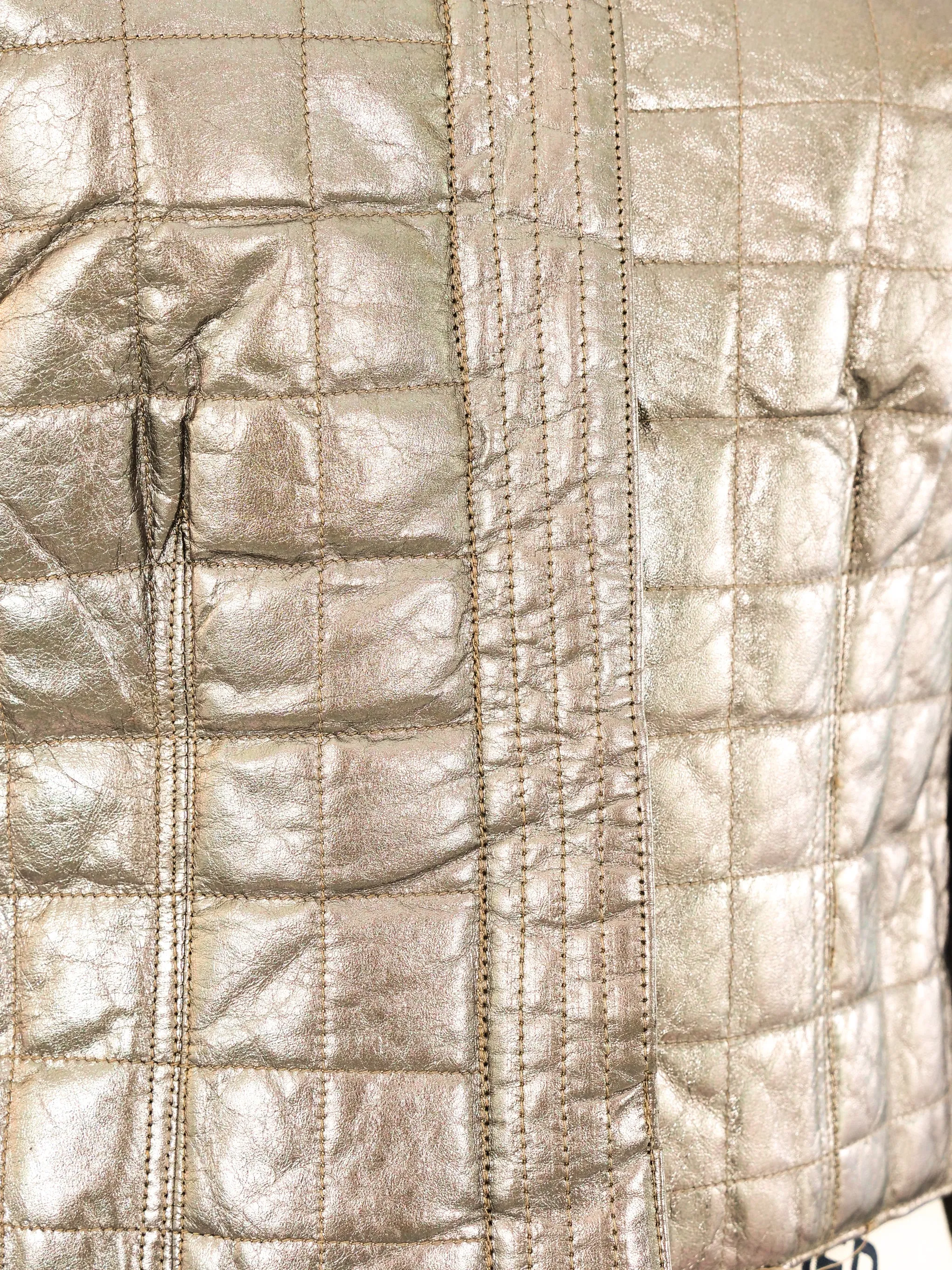 Adele Simpson Metallic Quilted Crop Jacket