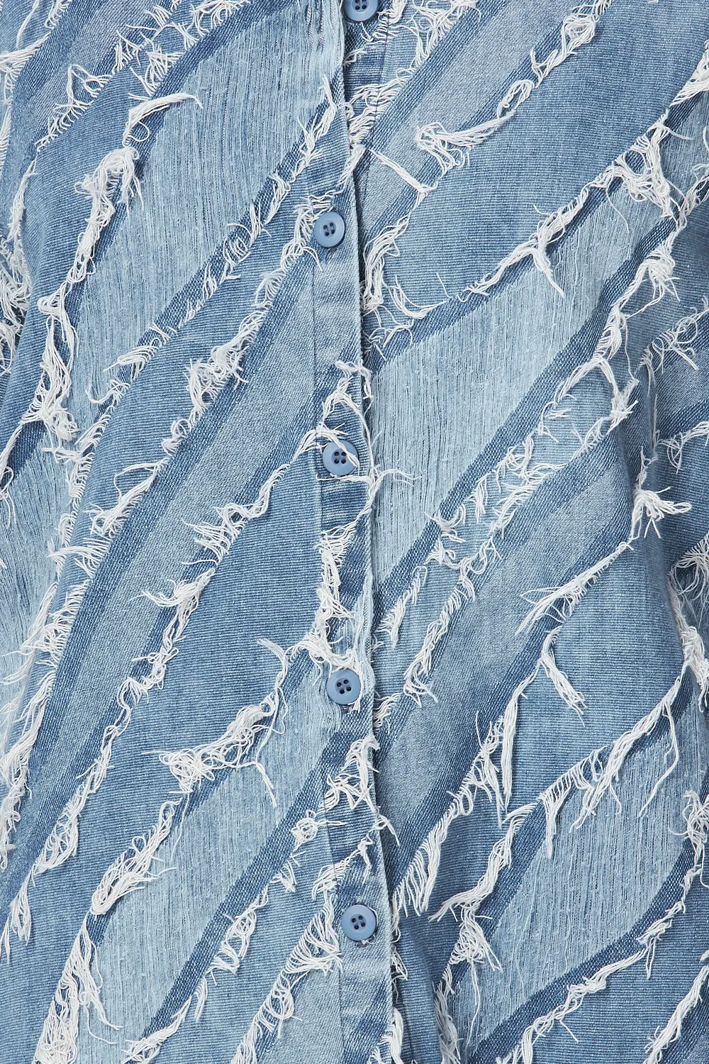 Andrea Distressed Denim Jean Shirt Jacket