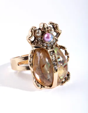 Antique Iridescent Bug Ring