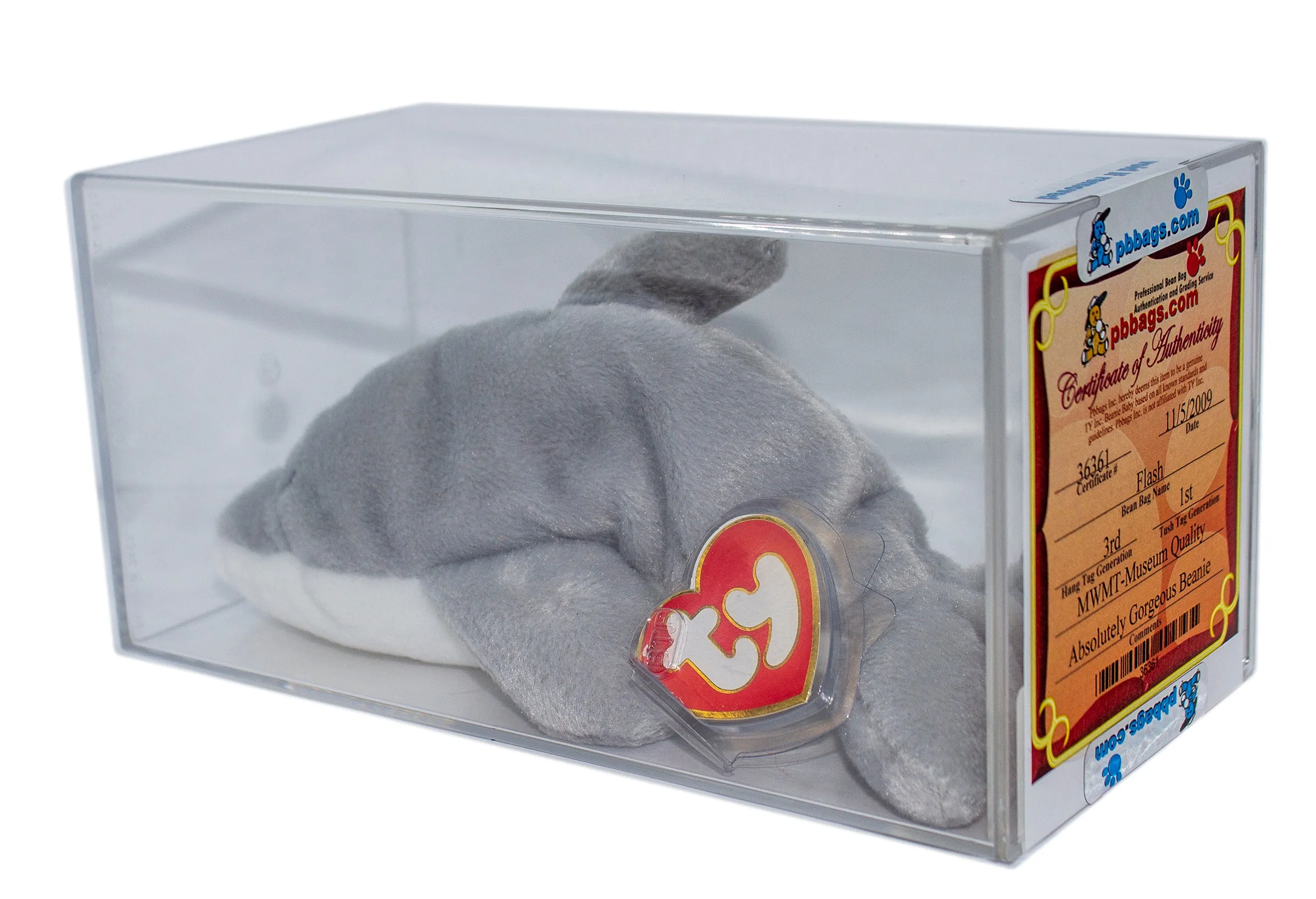 Authenticated Beanie Baby: 3rd Generation Flash the Dolphin - 1st Gen Tush Tag