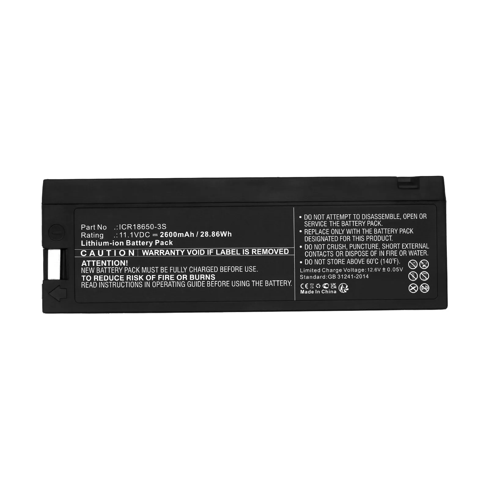 Batteries N Accessories BNA-WB-L19925 Medical Battery - Li-ion, 11.1V, 2600mAh, Ultra High Capacity - Replacement for JUMPER ICR18650-3S Battery