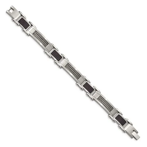 Black Carbon Fiber Inlay Bracelet