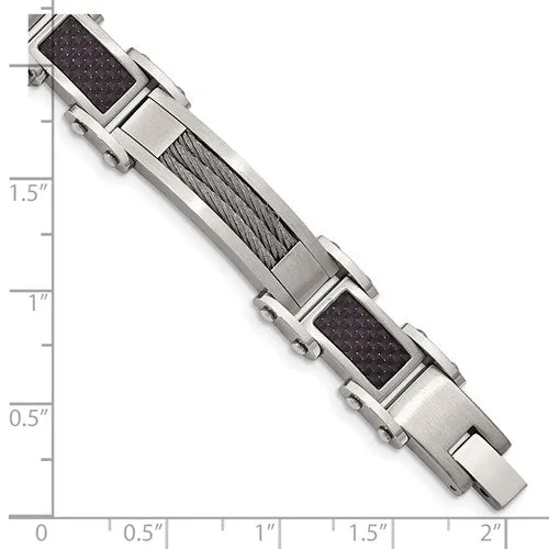 Black Carbon Fiber Inlay Bracelet