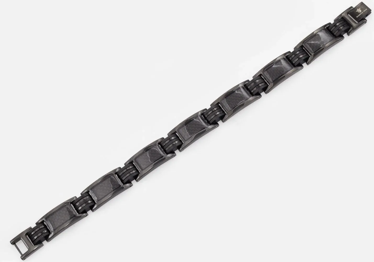 Blackjack Men's Bracelet Black SS & Carbon Fiber BJB199B