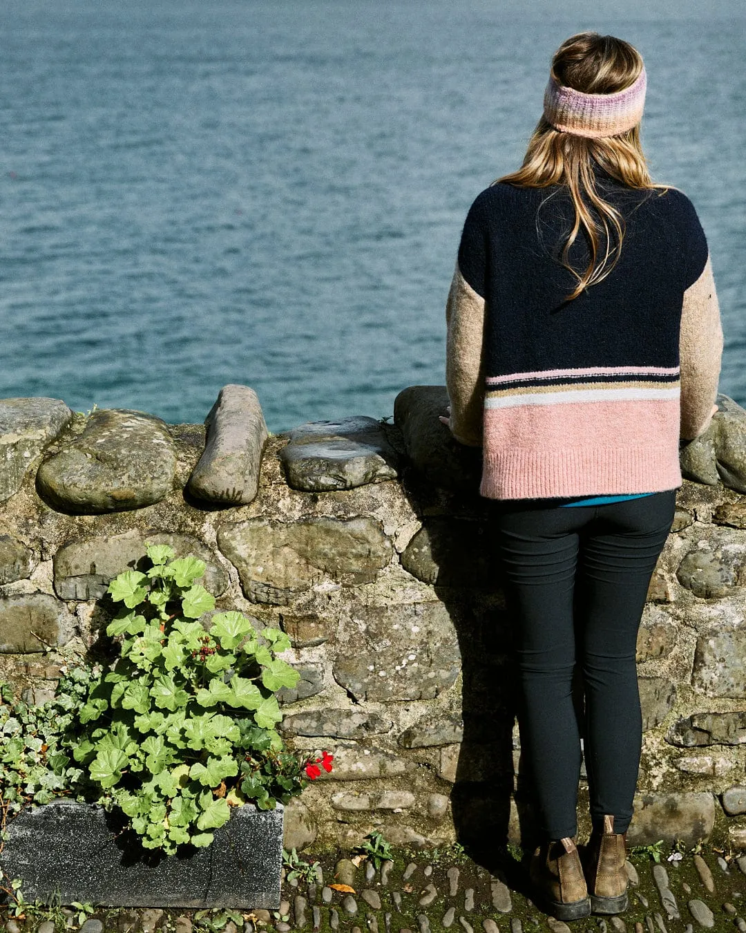 Bray - Womens Knitted Turtle Neck Jumper - Navy
