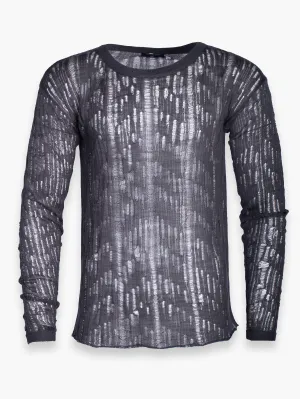 Charcoal Grey Distressed Jumper