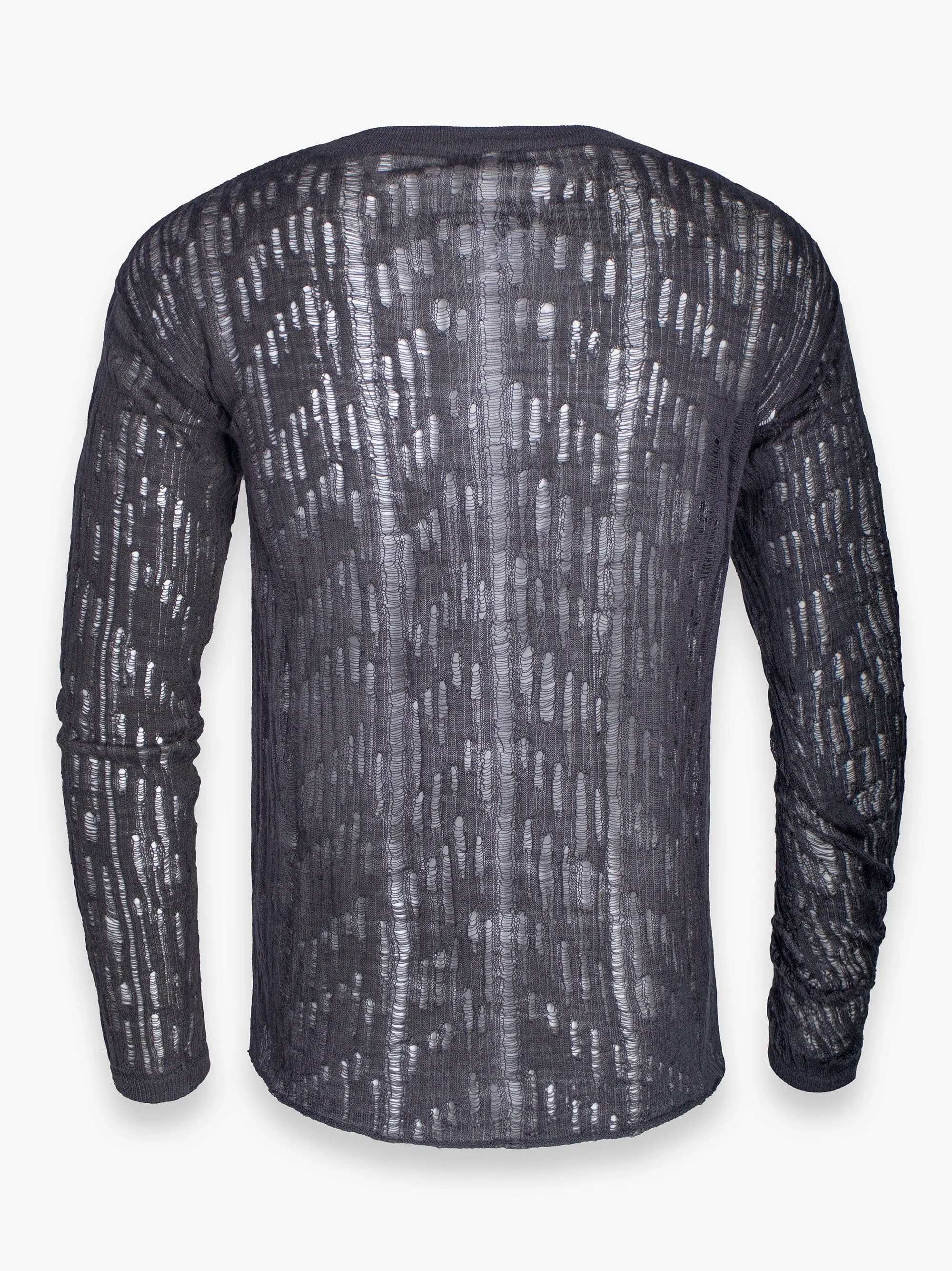 Charcoal Grey Distressed Jumper