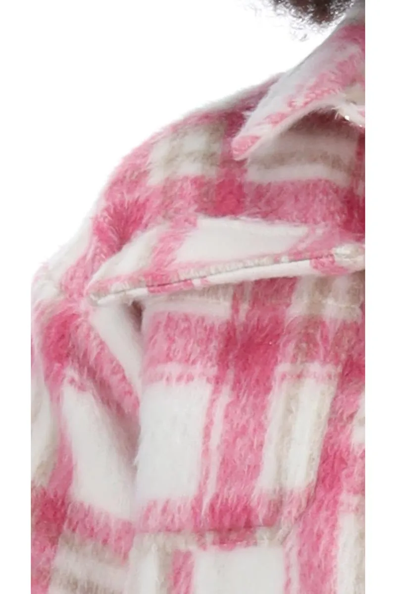 Charlo Annalise Shacket Pink Check