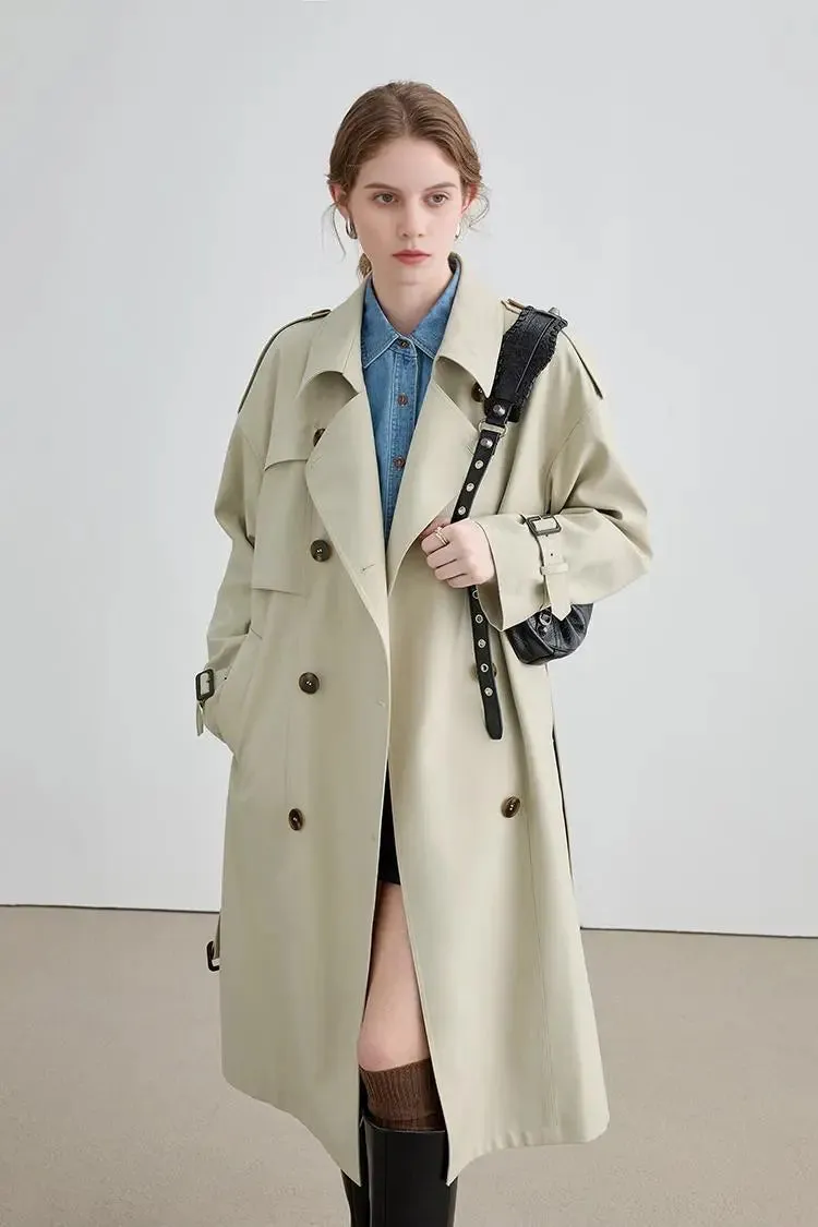 Classic Double Breasted Womens Trench Coat
