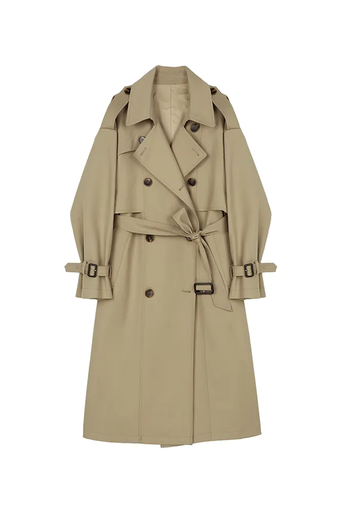 Classic Double Breasted Womens Trench Coat