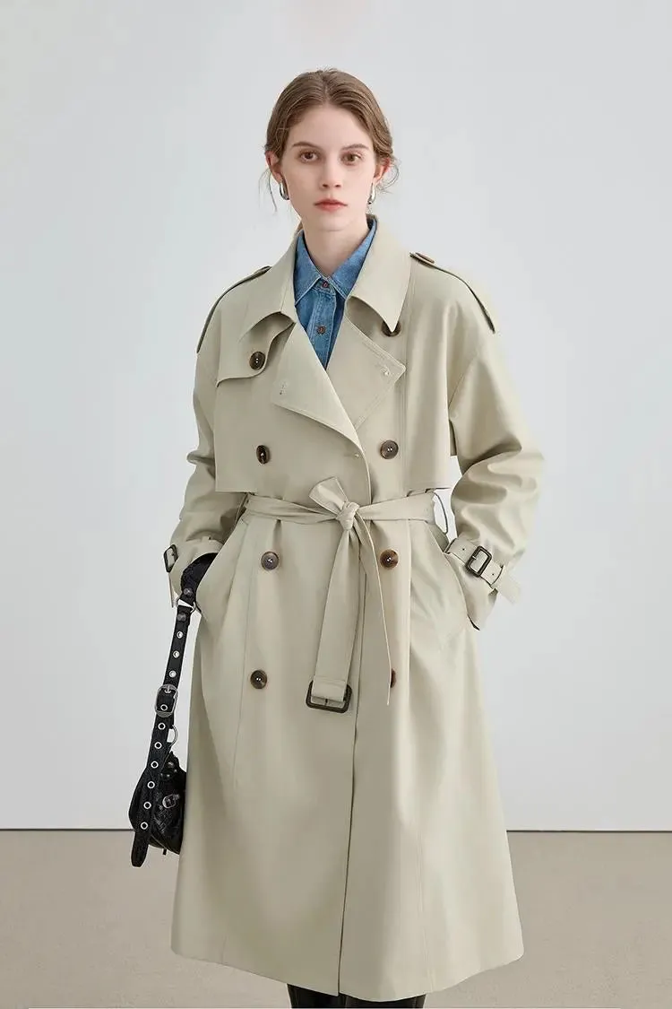 Classic Double Breasted Womens Trench Coat
