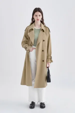 Classic Double Breasted Womens Trench Coat