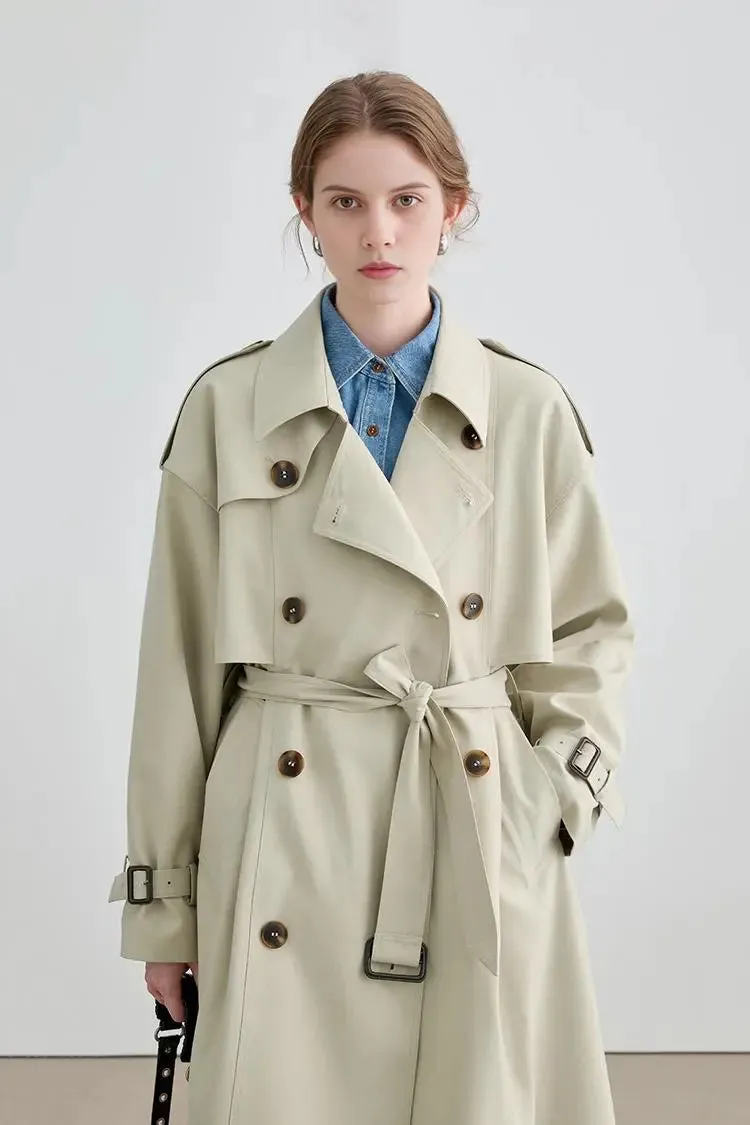 Classic Double Breasted Womens Trench Coat
