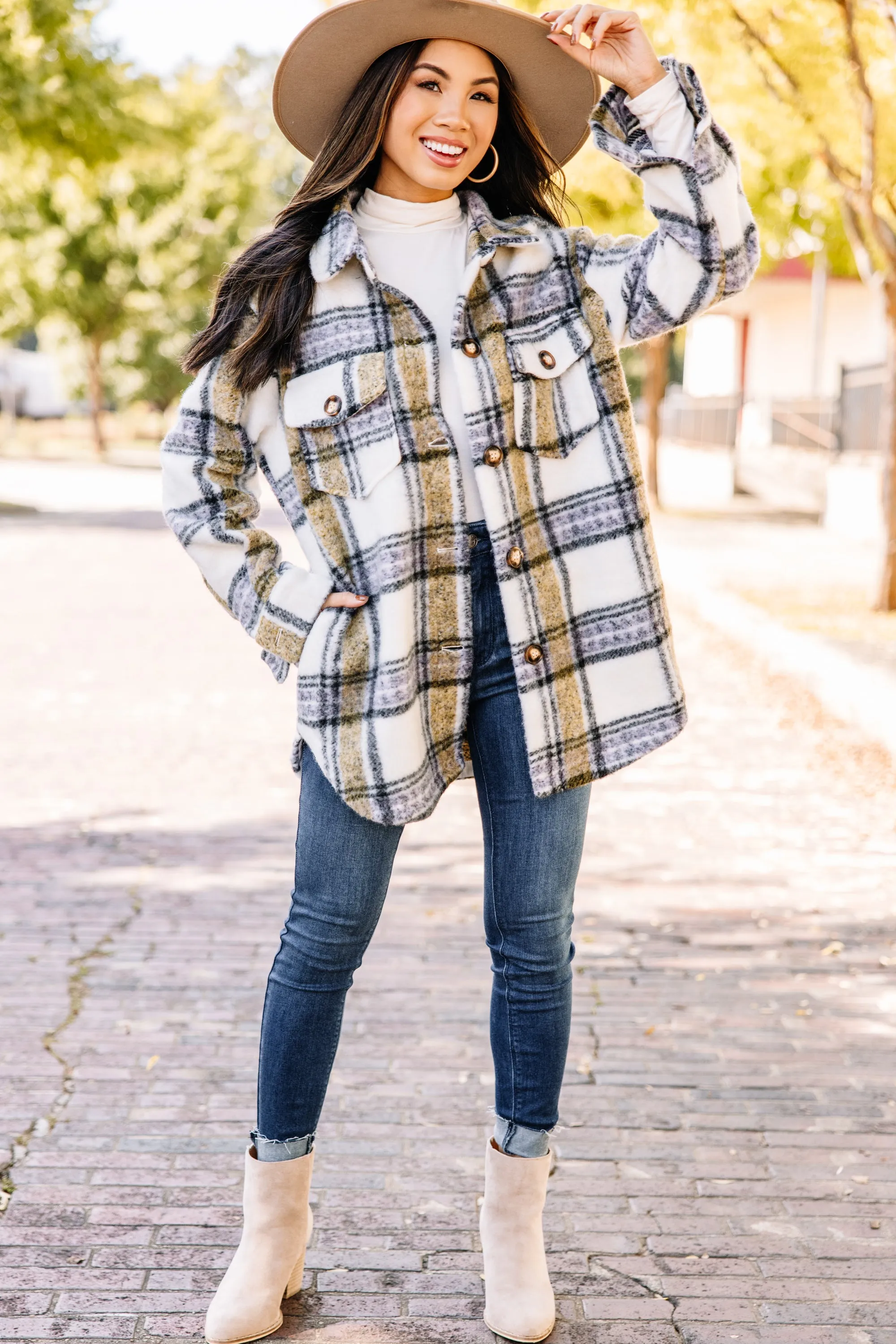 Come Around Blue Plaid Shacket