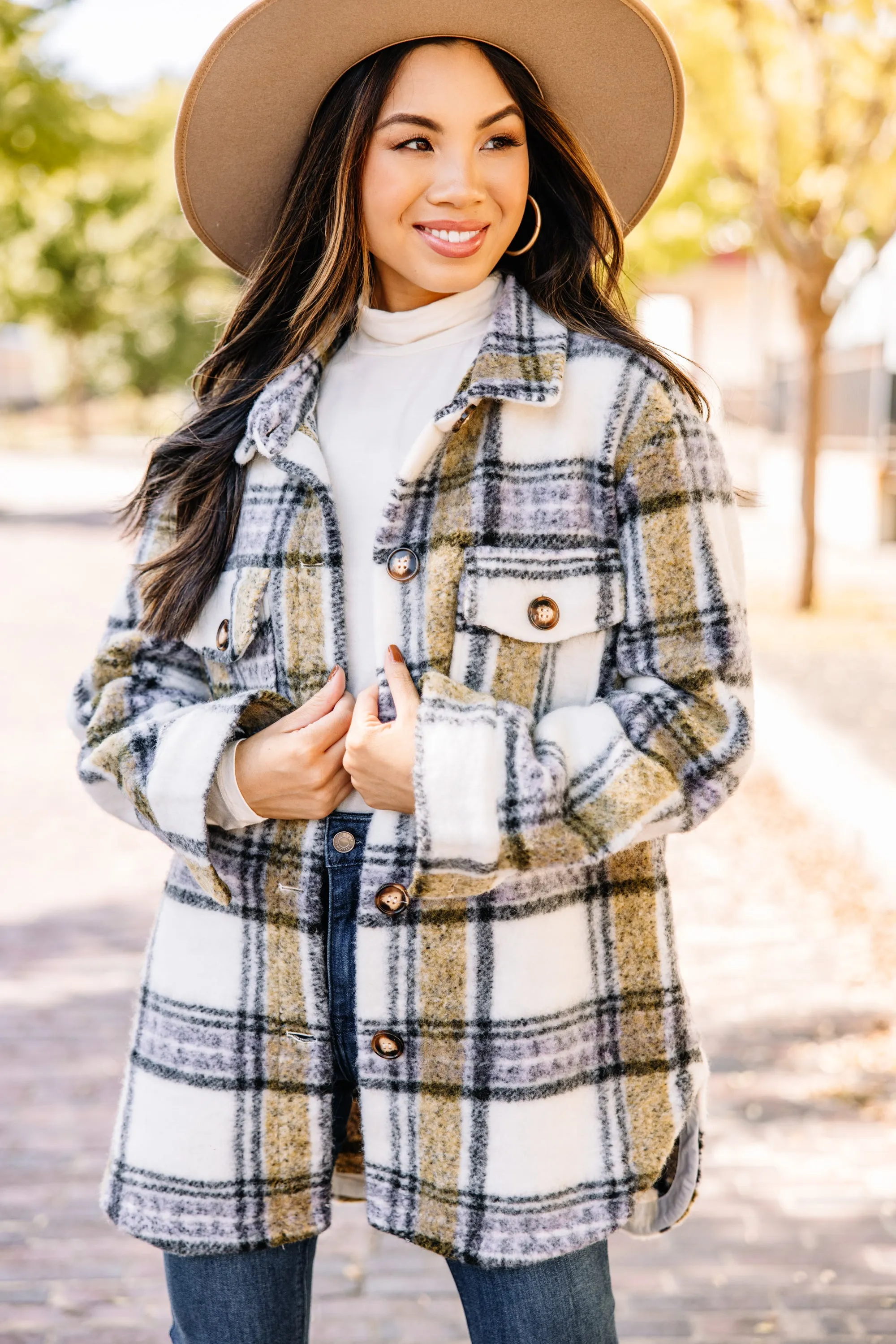 Come Around Blue Plaid Shacket