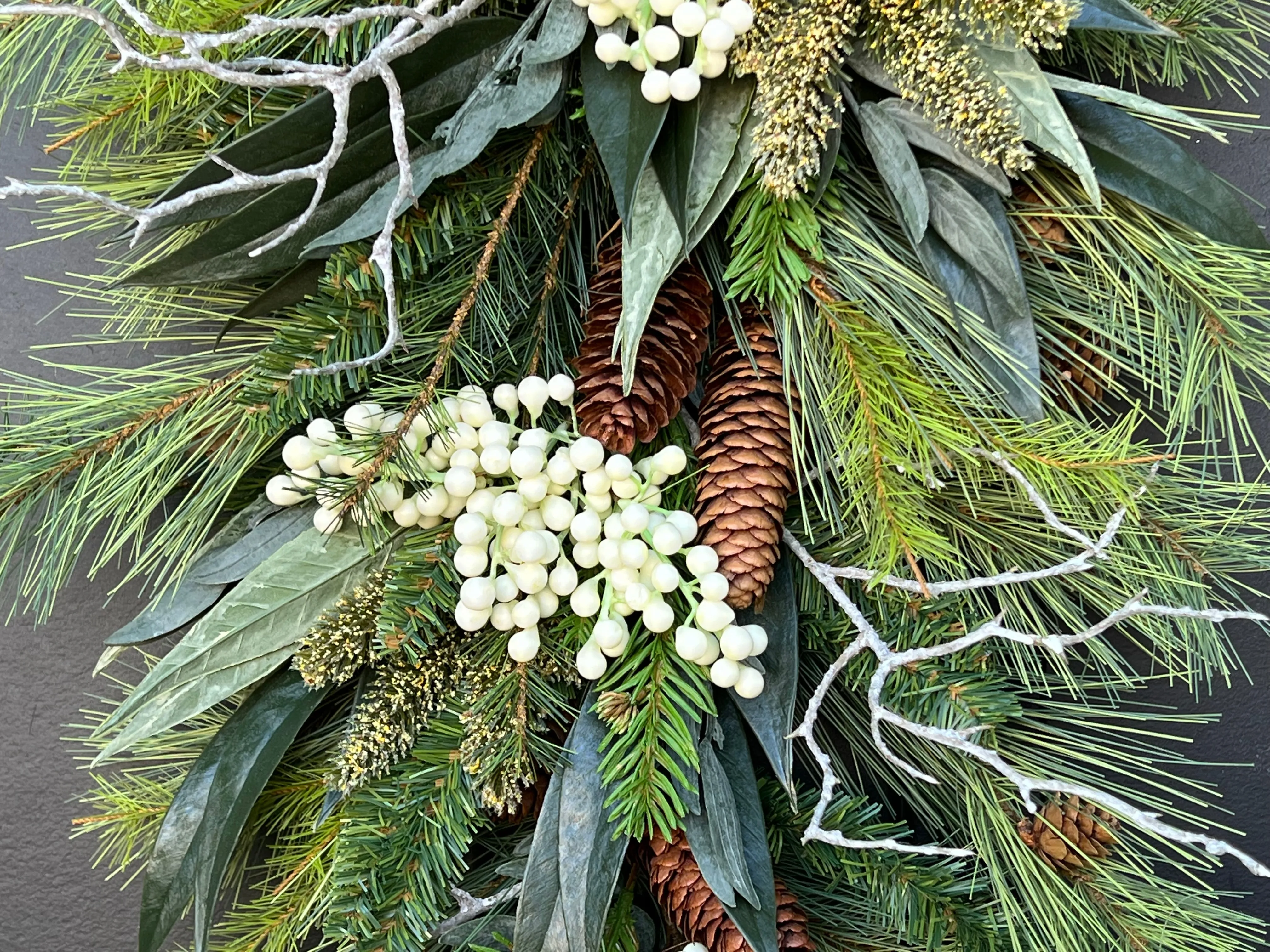 Country Christmas Teardrop Swag Wreath for the Winter Season