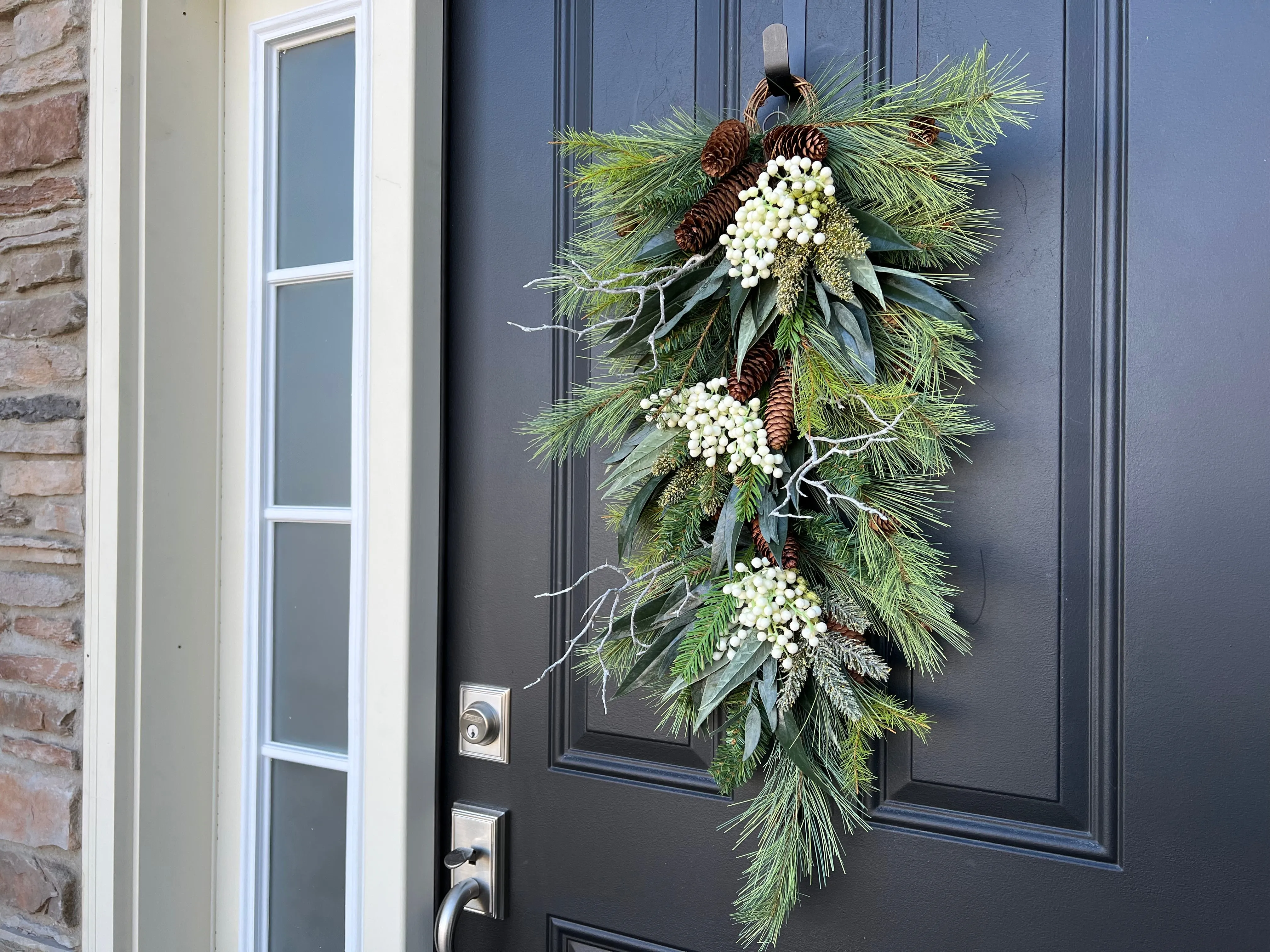 Country Christmas Teardrop Swag Wreath for the Winter Season