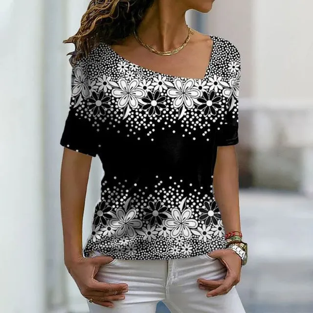Fashion 3D Women's Printed Wear T-shirt Short Sleeve