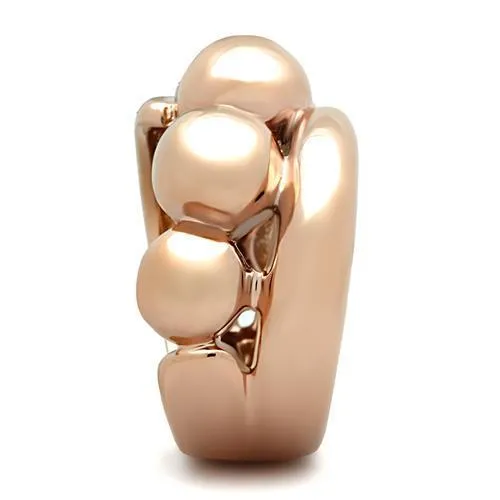 IP Rose Gold(Ion Plating) Brass Ring with No Stone for Women Style GL158
