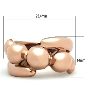 IP Rose Gold(Ion Plating) Brass Ring with No Stone for Women Style GL158