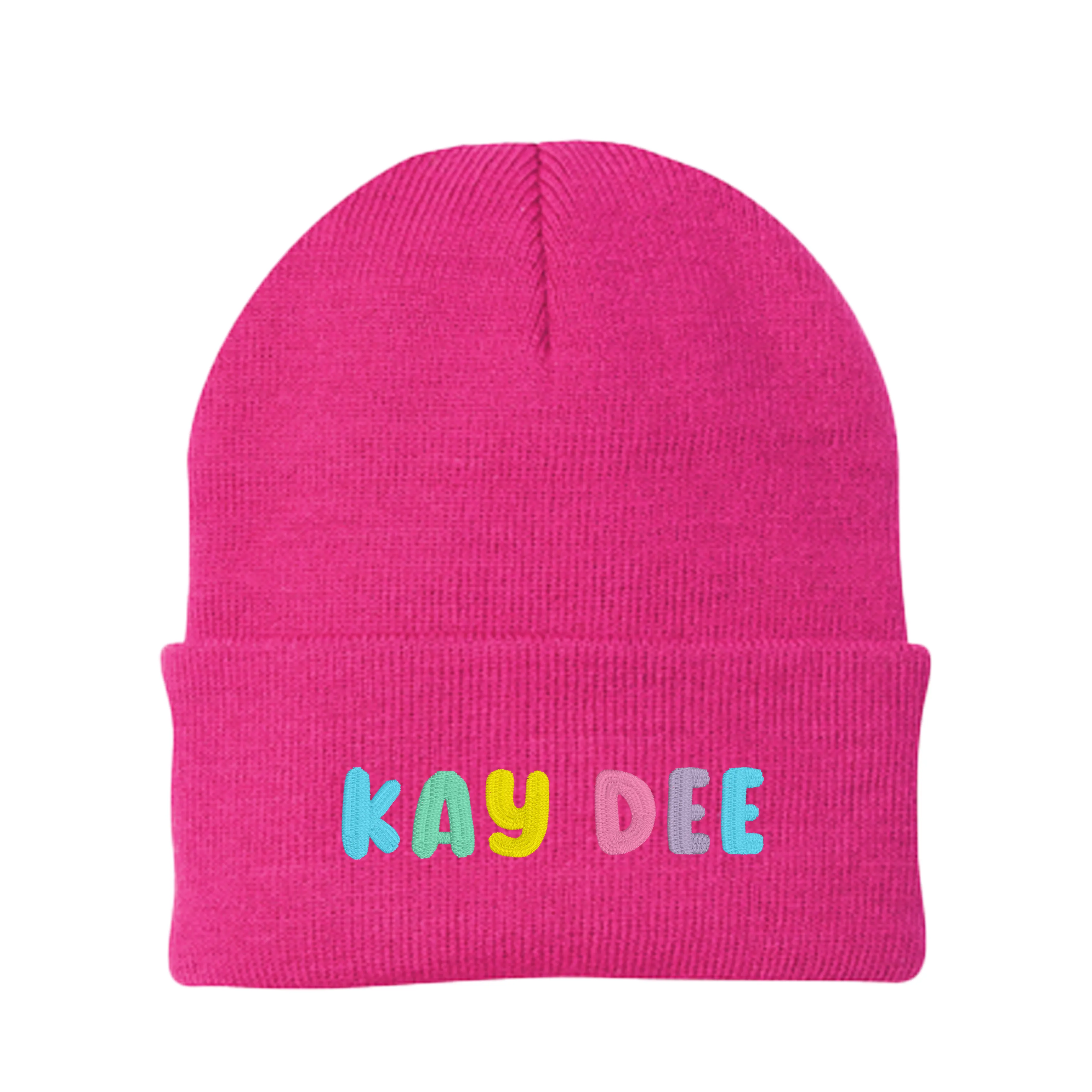 Kappa Delta Bubble Embroidered Beanie - Kay Dee Pastel