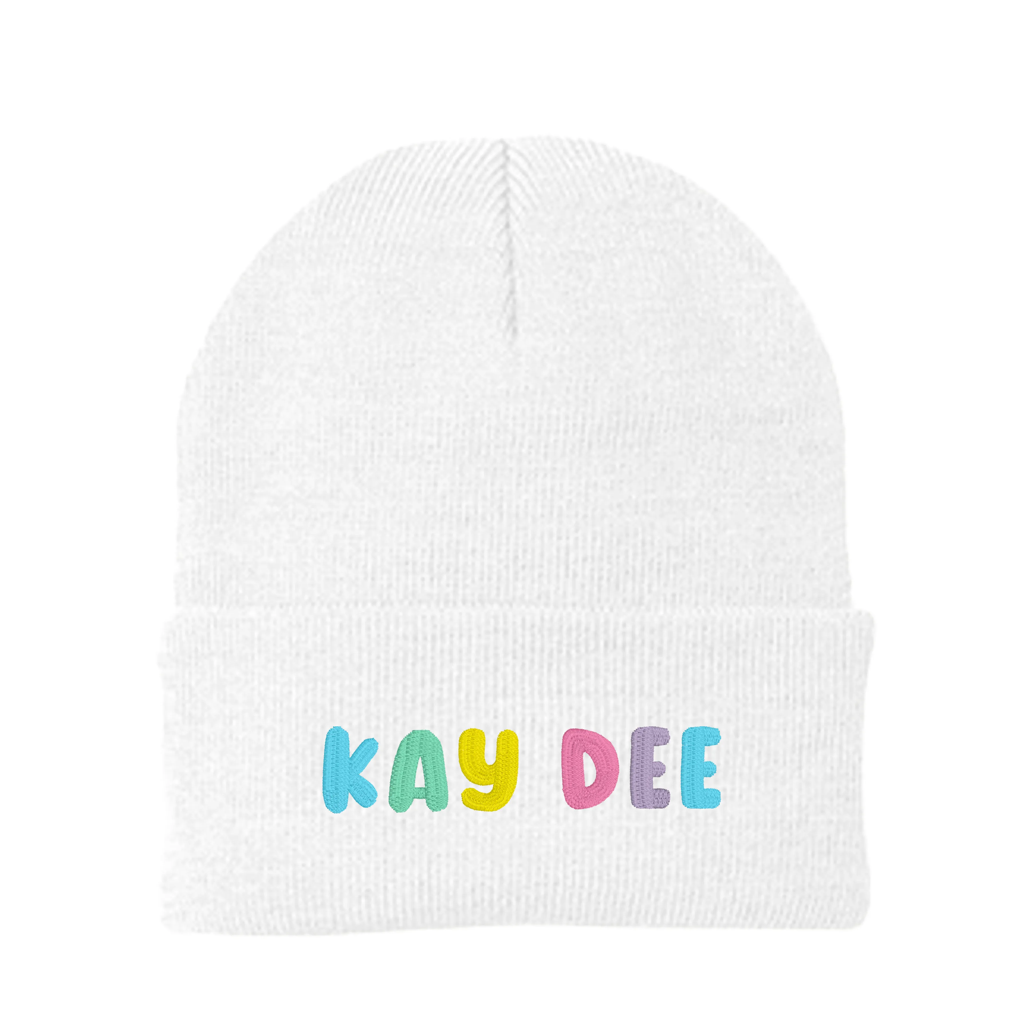 Kappa Delta Bubble Embroidered Beanie - Kay Dee Pastel