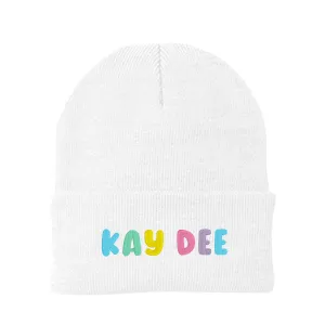 Kappa Delta Bubble Embroidered Beanie - Kay Dee Pastel