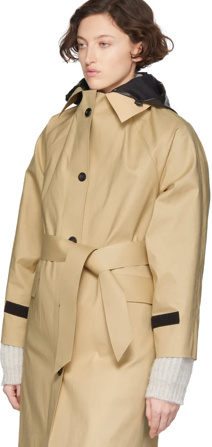 KASSL Editions Beige Hooded Trench Coat