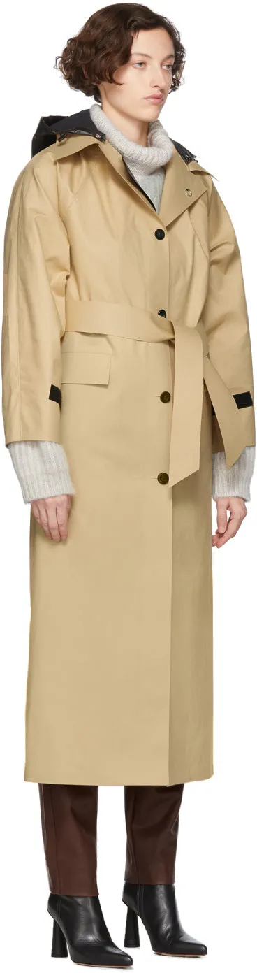 KASSL Editions Beige Hooded Trench Coat
