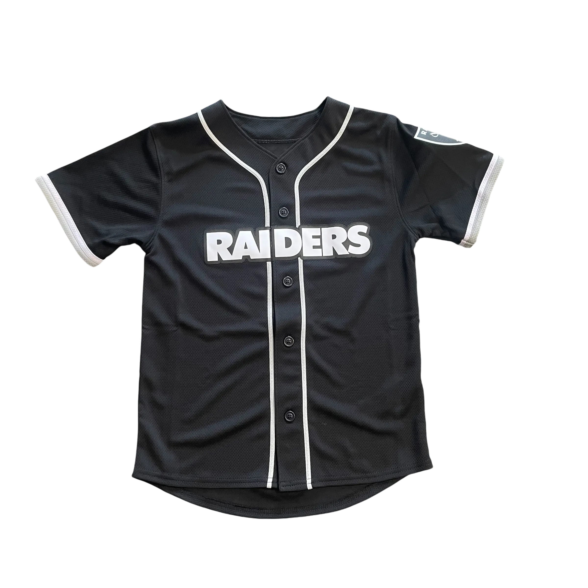 Las Vegas Raiders Youth Fashion Baseball Style Button Up Jersey