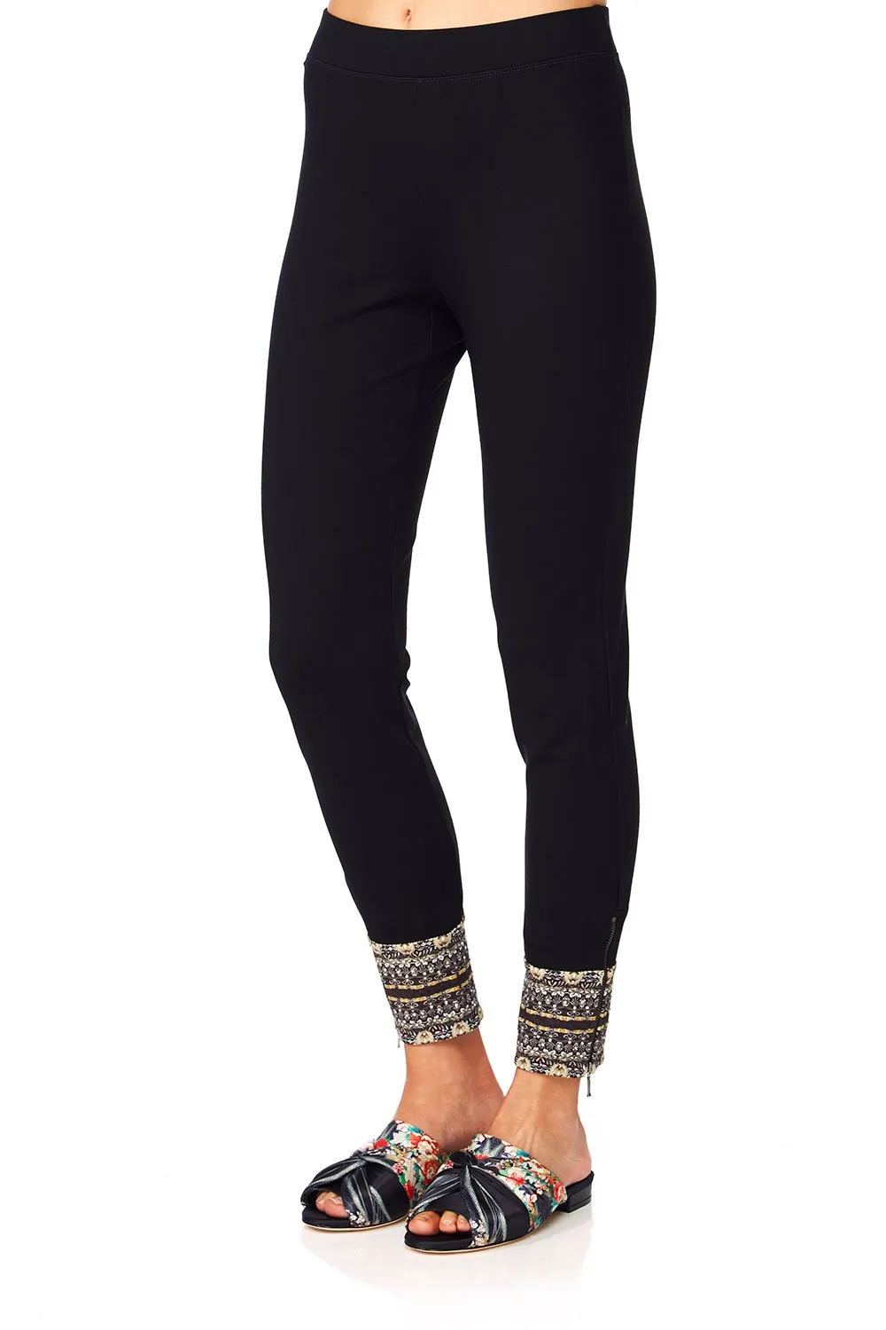 LEGGINGS WITH CONTRAST CUFF AND ZIP MIDNIGHT MOONCHILD
