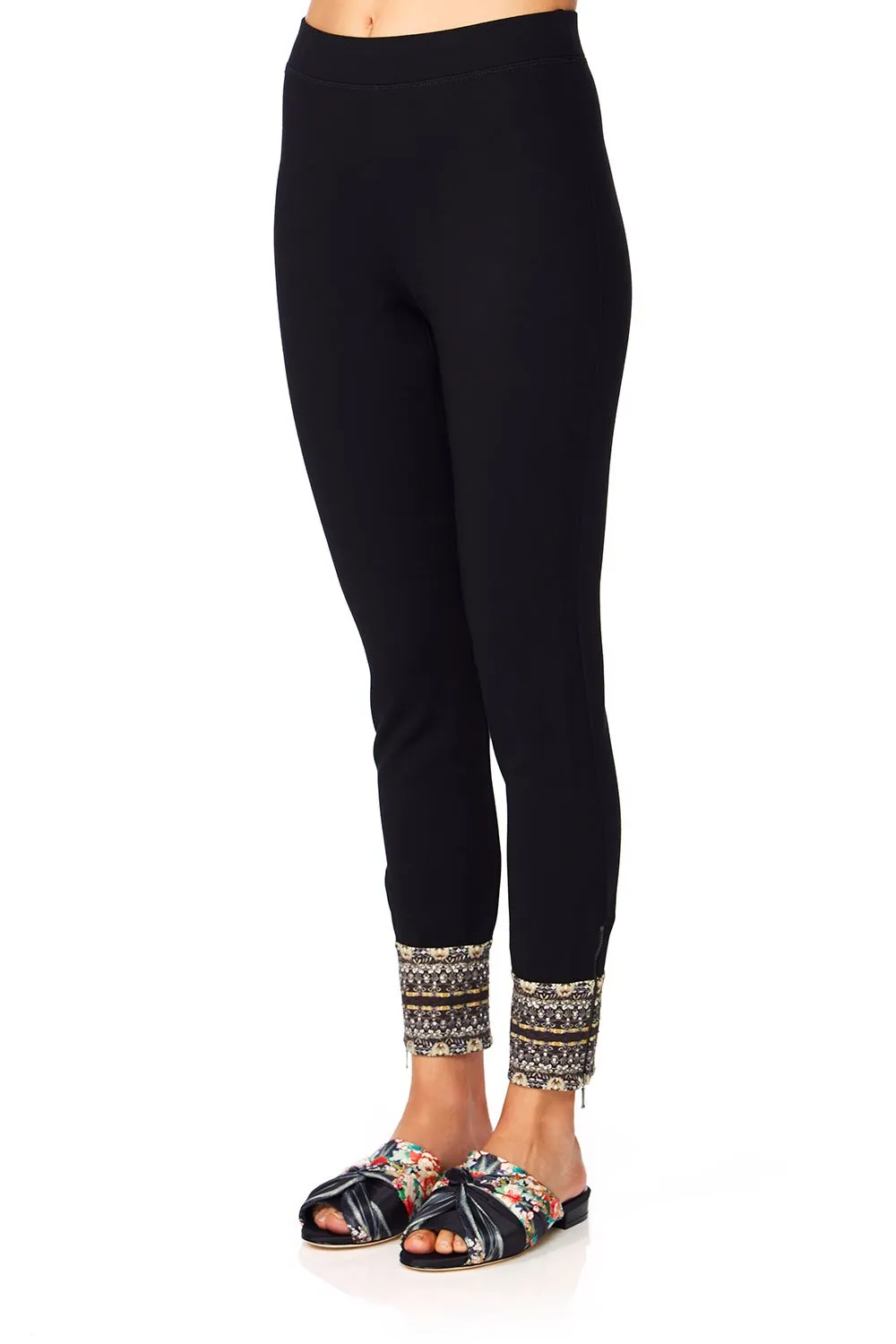 LEGGINGS WITH CONTRAST CUFF AND ZIP MIDNIGHT MOONCHILD