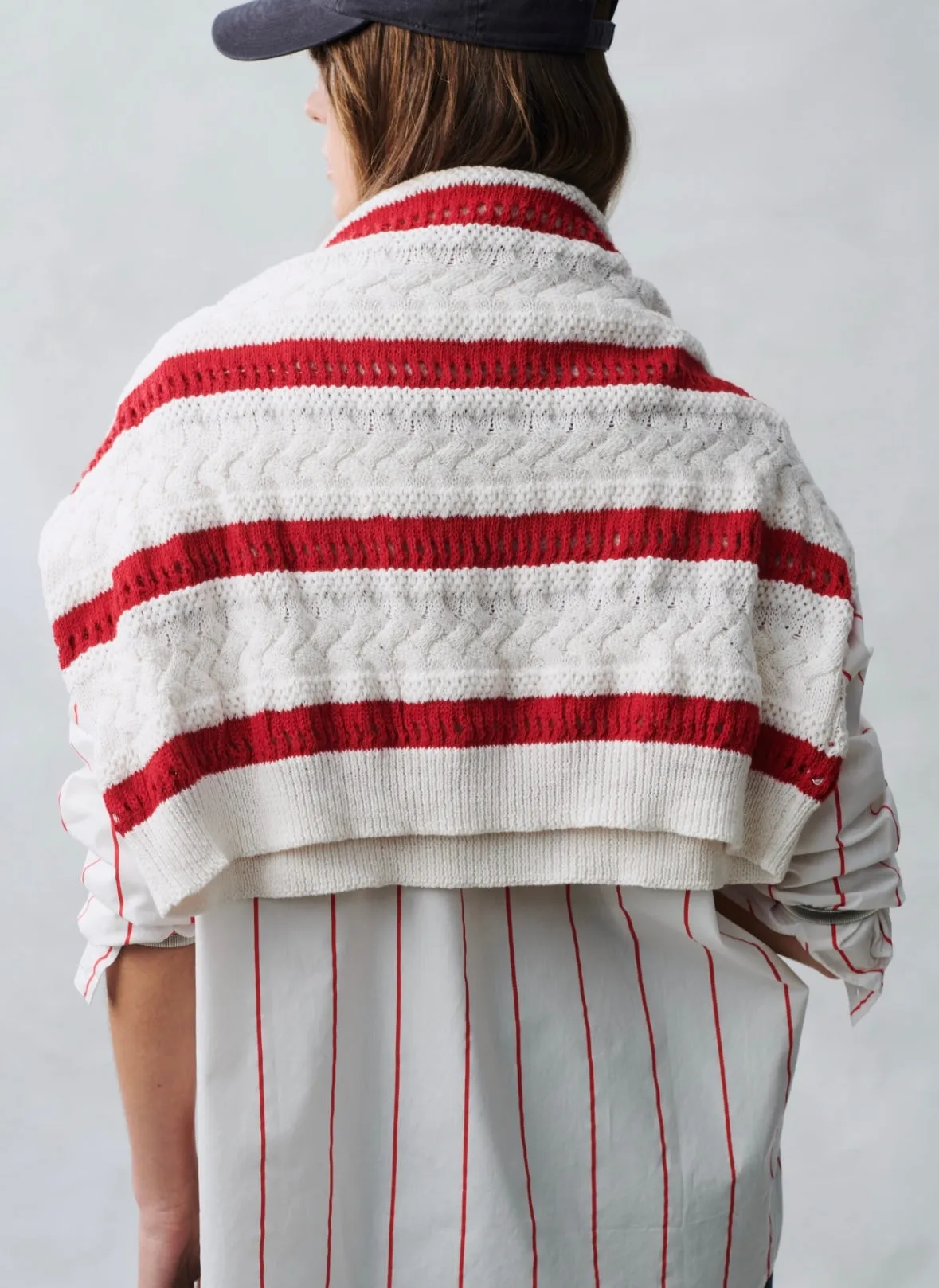 Little Lies Arty Jumper - red and white stripe