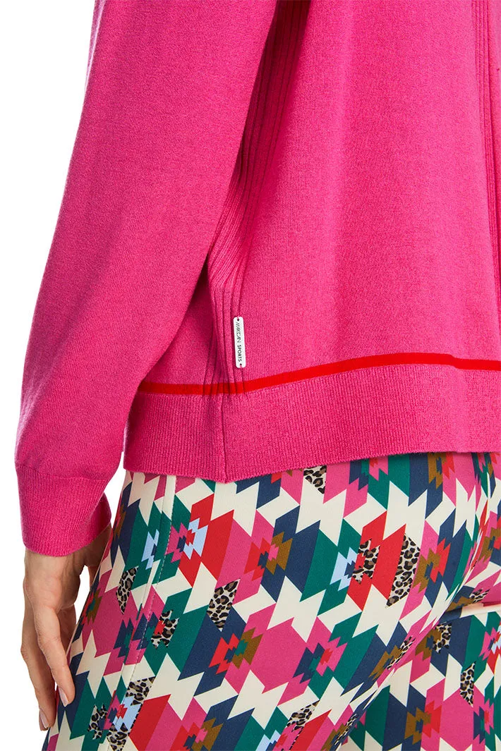 Marc Cain Sports V-Neck Jumper Dragon Fruit Pink XS 41.24 M80 244
