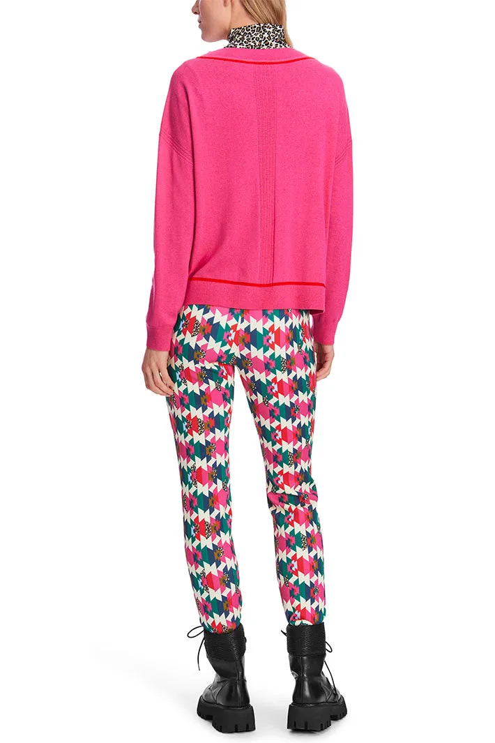 Marc Cain Sports V-Neck Jumper Dragon Fruit Pink XS 41.24 M80 244