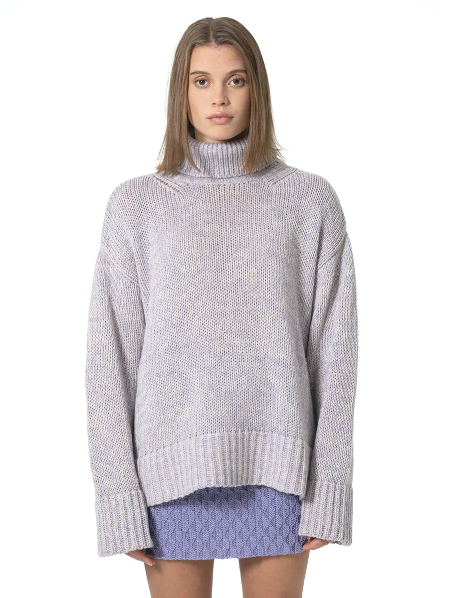 Merino Oversized Turtleneck - Digital Lavender