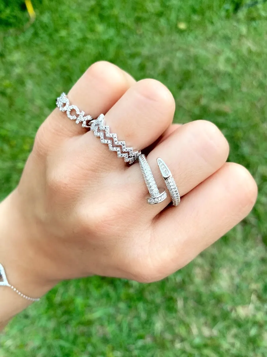 Nail CZ Ring