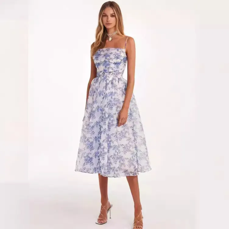 Off-the-shoulder Fashion Organza Long Dress