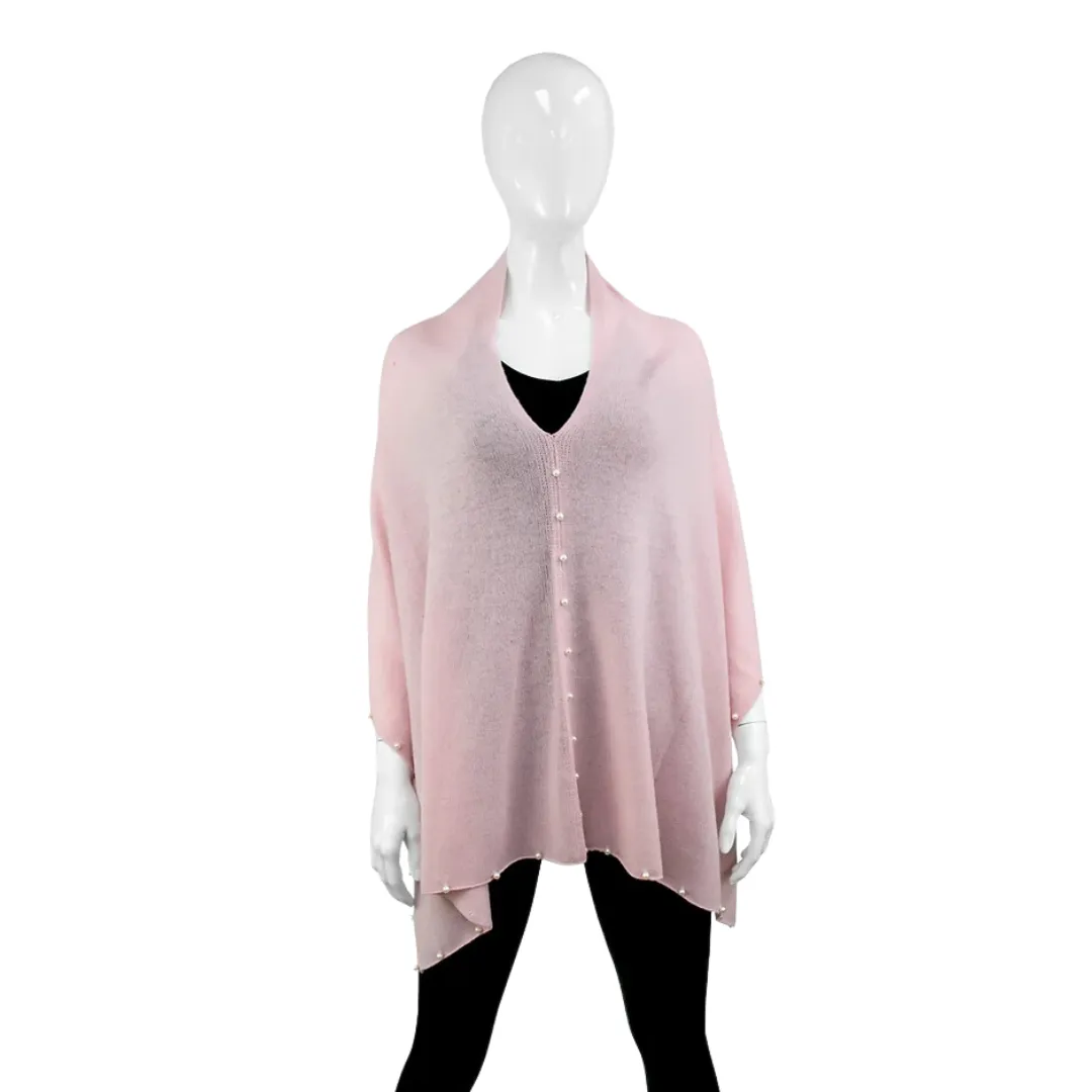 Poncho with Pearls Cashmere