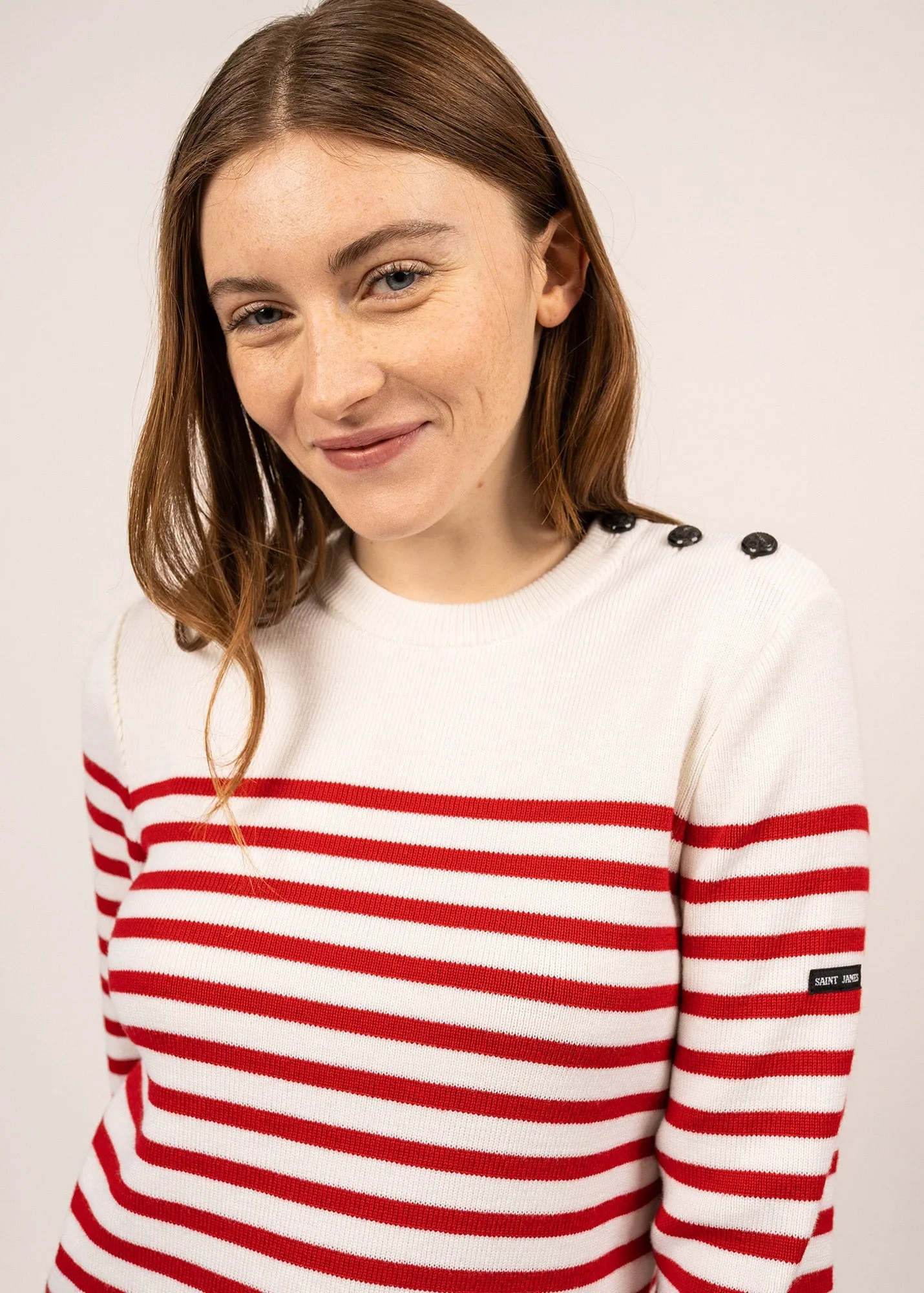 Rochefort women striped sailor jumper - in wool (ECUME/ROUGE)