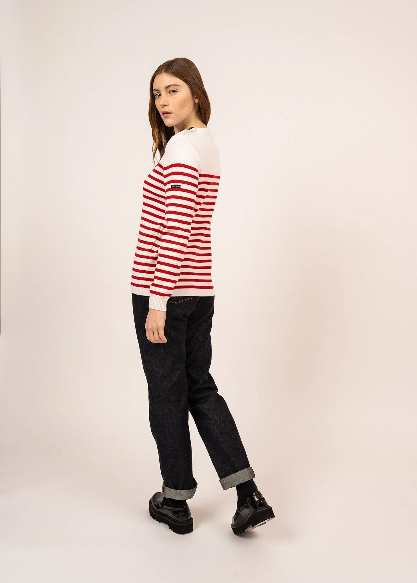 Rochefort women striped sailor jumper - in wool (ECUME/ROUGE)