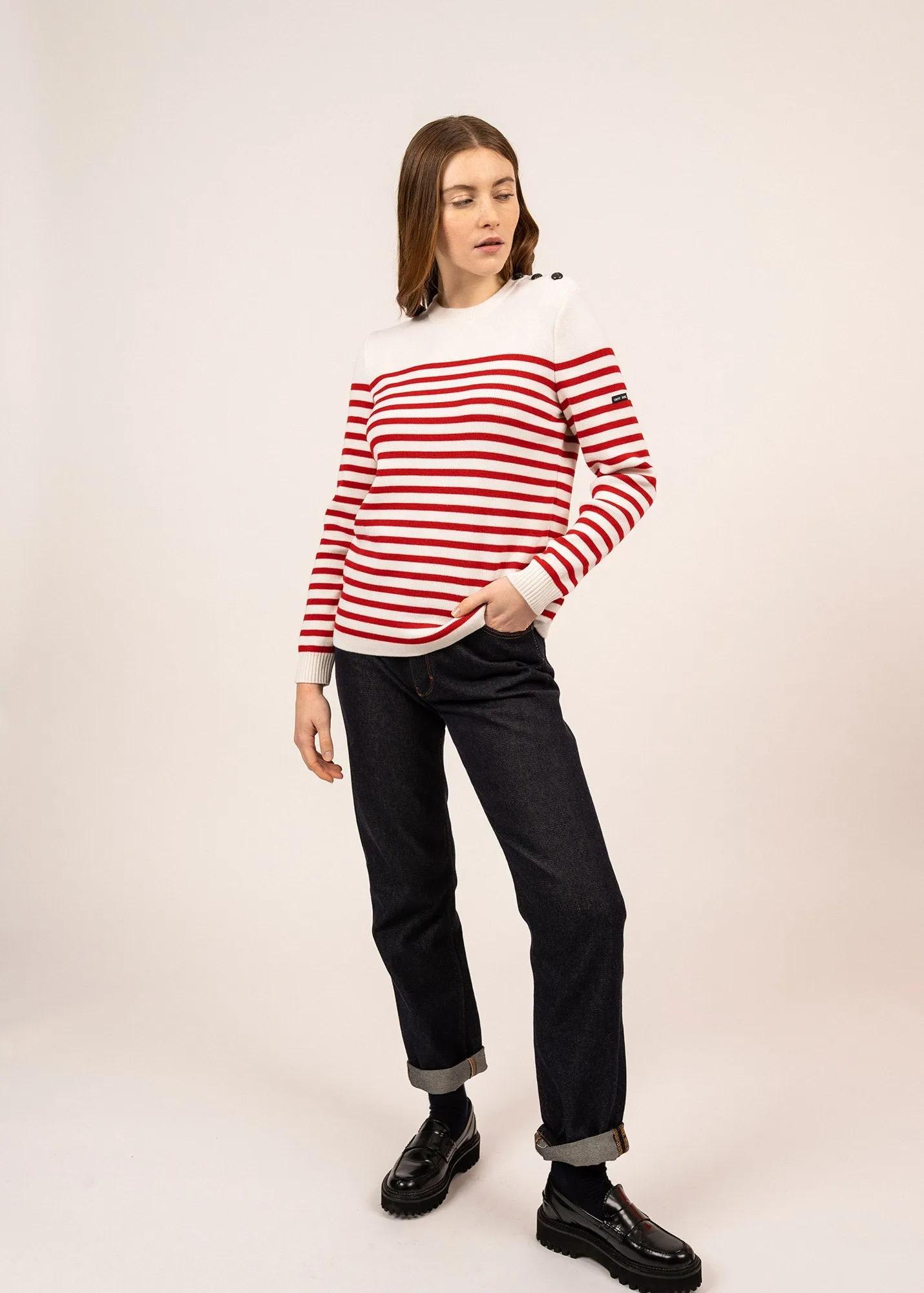 Rochefort women striped sailor jumper - in wool (ECUME/ROUGE)