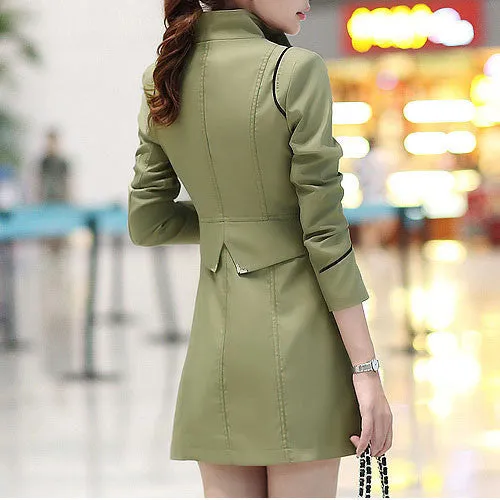Spring / Autumn Women's Double-Breasted Slim Medium Long Coat