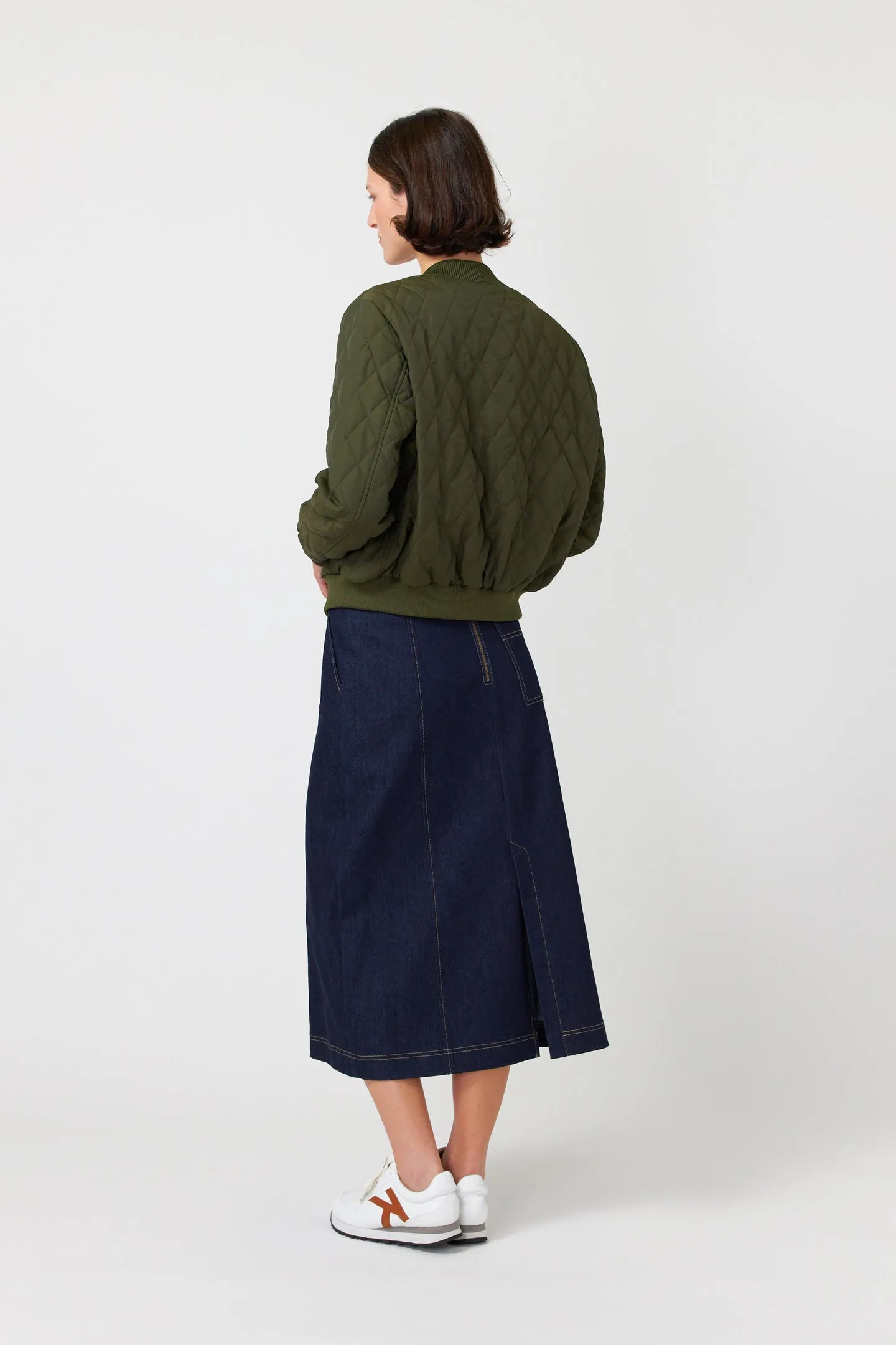 Sylvester Quilted Bomber- Olive