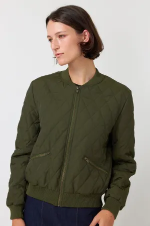 Sylvester Quilted Bomber- Olive