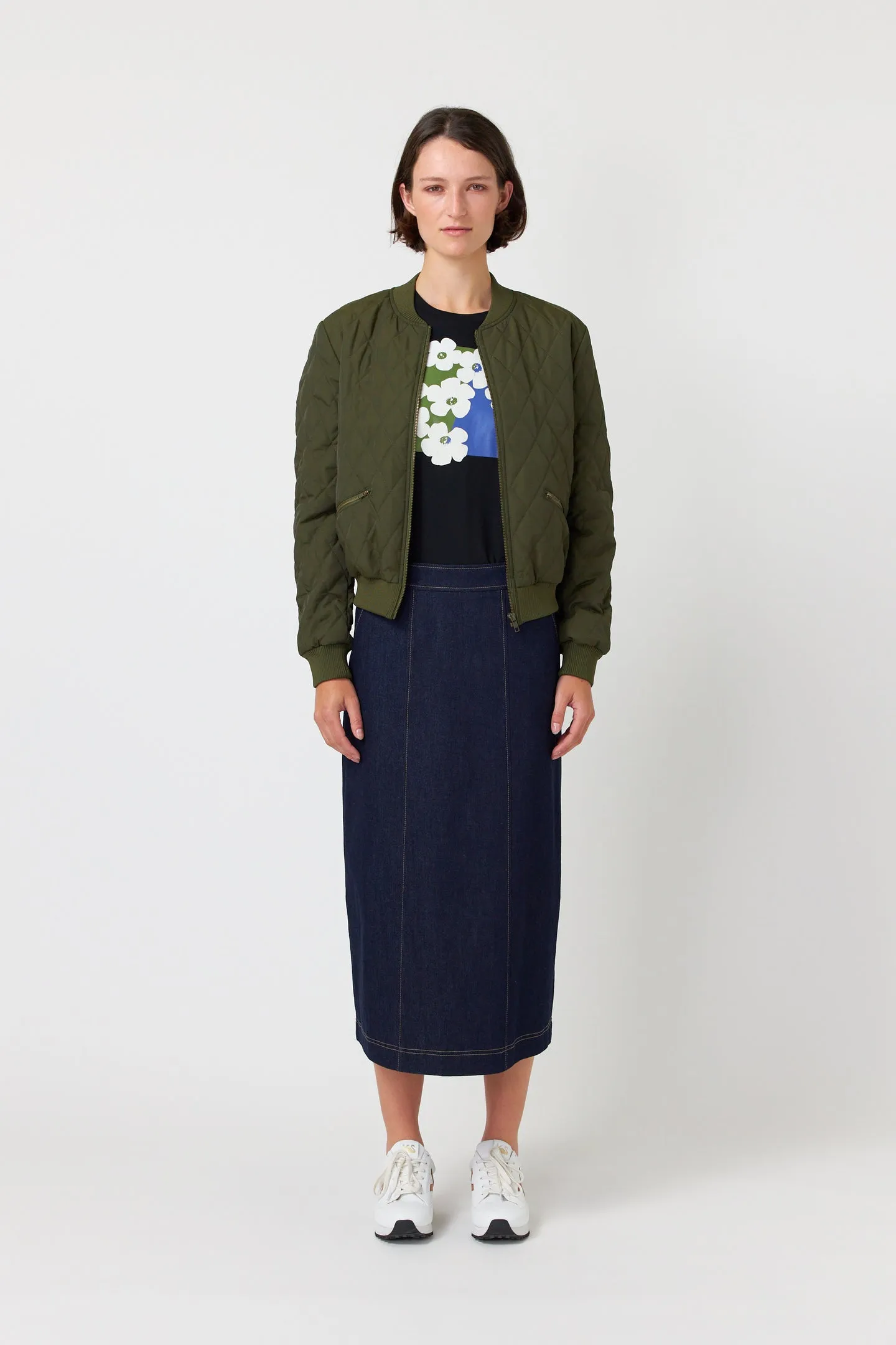 Sylvester Quilted Bomber- Olive