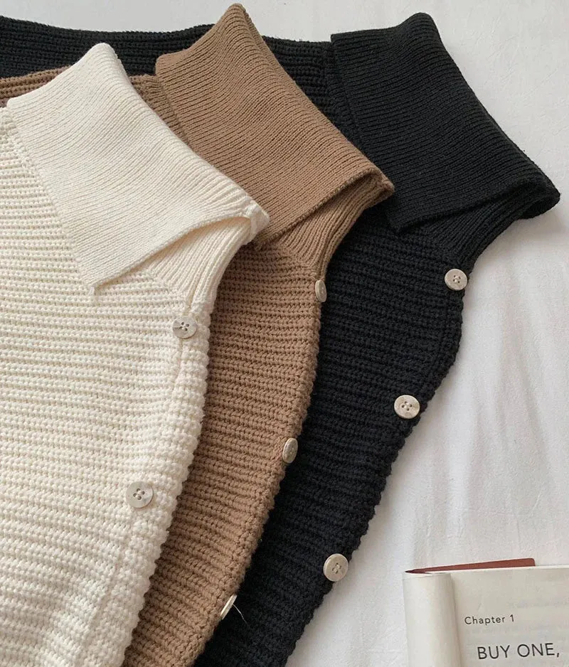 Turtleneck Long Sleeve Irregular Pullover